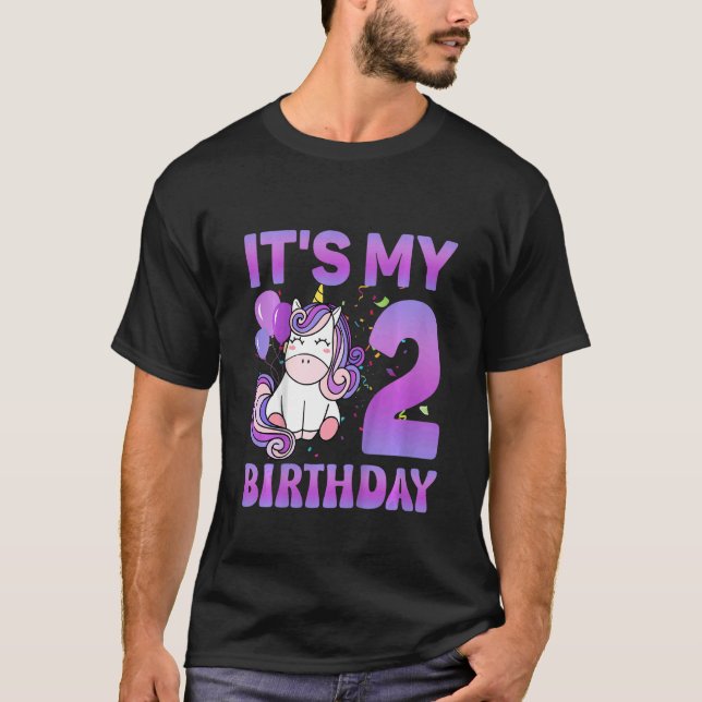 Barn Det är min andra födelsedag, 2 år gammal föde T Shirt (Framsida)