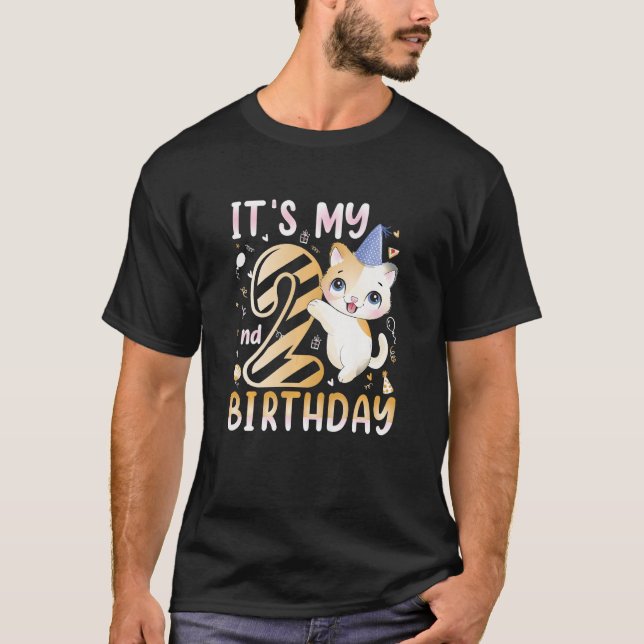 Barn det är min andra födelsedag i 2 år gamla slöj t shirt (Framsida)