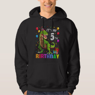 Barn Det är min femte födelsedag Lycklig 5 år Rex Hoodie