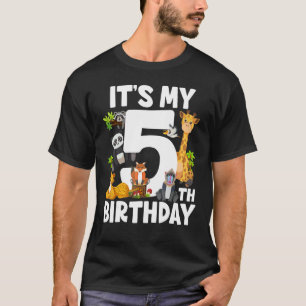 Barn Det är min femte födelsedag Zoo Jungle Safari T Shirt