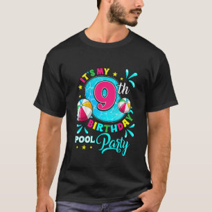 Barn Det är min nionde födelsedag Bassäng Party 9 T Shirt