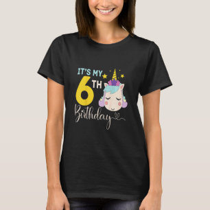 Barn Det är min sjätte 6e-födelsedag sex år gamla T Shirt