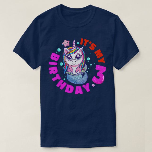 Barn Det är min tredje födelsedag Lycklig 3 år Uni T Shirt (Design framsida)
