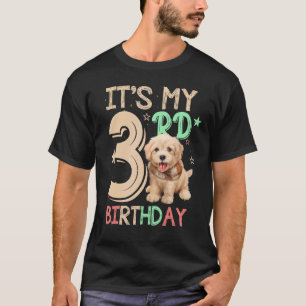 Barn Det är mitt 3:e födelsedagstest Hund 3 år gam T Shirt