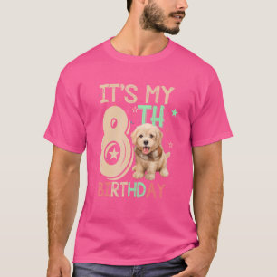 Barn Det är mitt 8:e födelsedagstema Hund 8 år gam T Shirt