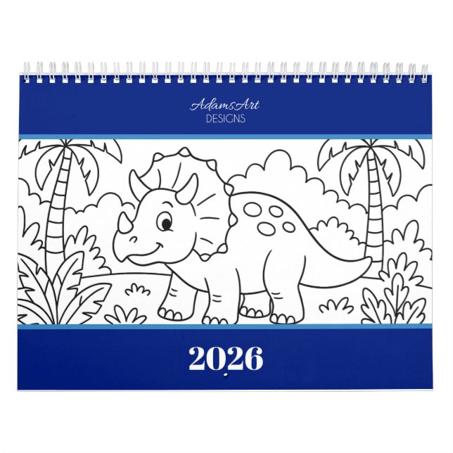 Barn Dino-färgläggningskalender Kalender (Omslag)
