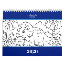 Barn Dino-färgläggningskalender Kalender