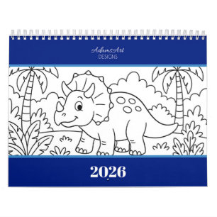Barn Dino-färgläggningskalender Kalender