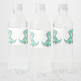 Barn Dino Mite! Cute Dinosaur Birthday T Rex Vattenflaskor Etikett