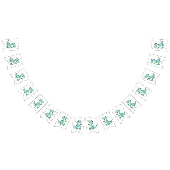 Barn Dino Mite! Cute Dinosaur Birthday T Rex Vimplar (Alla)