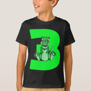 Barn Dinosaur 3:e födelsedag Förevisar DIno Boys T Shirt