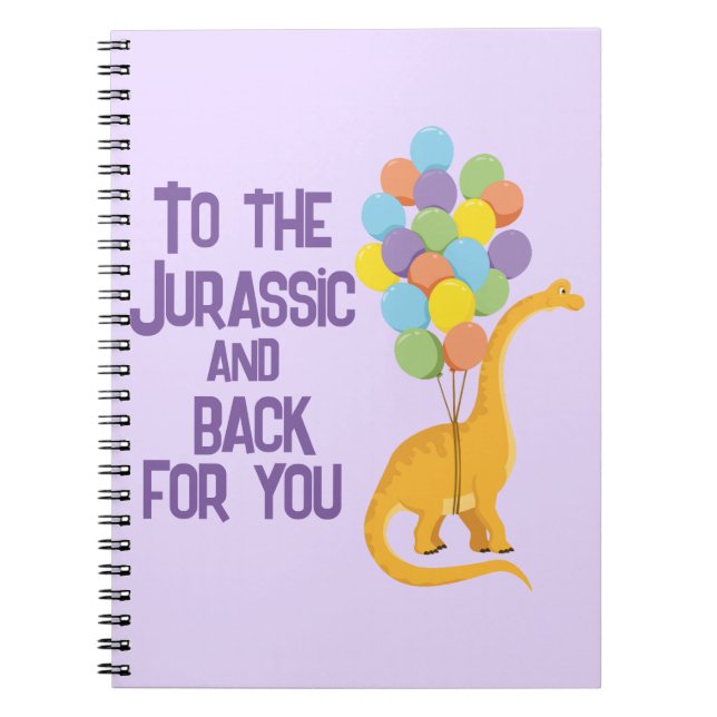 Barn dinosaur Alla hjärtans dag present lila Anteckningsbok (Framsidan)