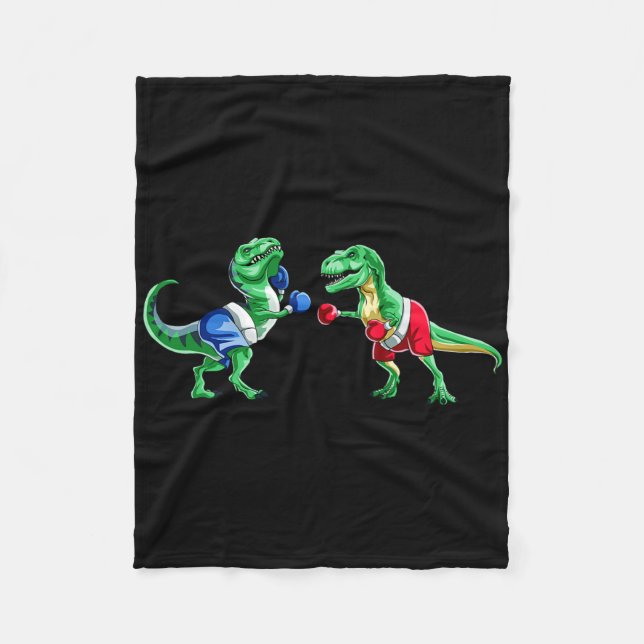 Barn Dinosaur Boxning T Rex T Tröja Present Handsk Fleecefilt (Framsidan)
