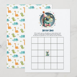 Barn Dinosaur Födelsedags Bingo Spel Inbjudningar