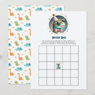 Barn Dinosaur Födelsedags Bingo Spel Inbjudningar