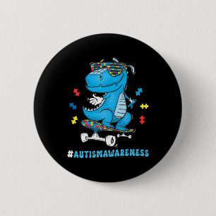 Barn Dinosaur Skateboard Autism Medvetenhet Val Knapp