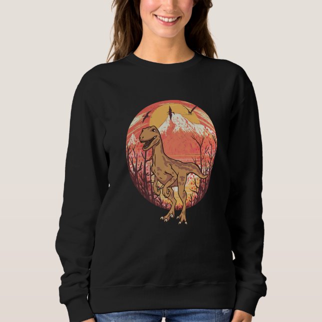 Barn Dinosaurie Rovdjur Velociraptor  T Shirt (Framsida)