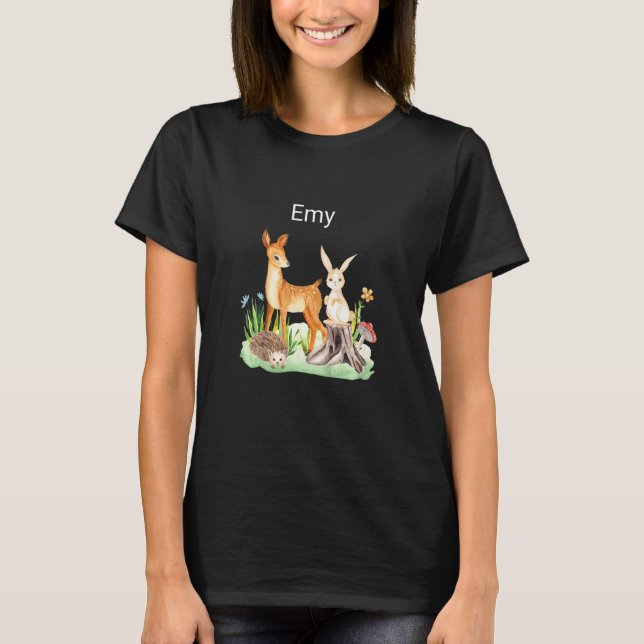 Barn Djur rådjur kanin igelkott Emy T Shirt (Framsida)