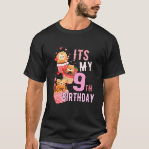 Barn Djurkakor min nionde födelsedag 9 år T Shirt