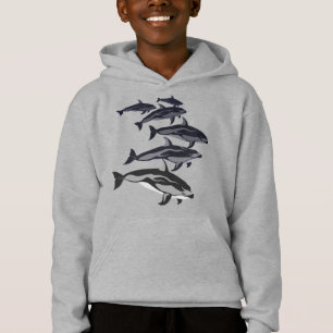 Barn Dolphin Hoodie Vit sidoktrin Dolphin Sweatshi T Shirt
