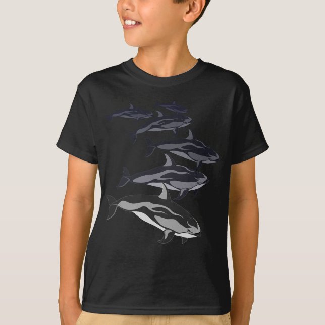 Barn Dolphin Shirt Anpassningsbar Dolphin Art T-sh T (Framsida)