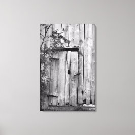 Barn Door in Black and White Kanvastryck
