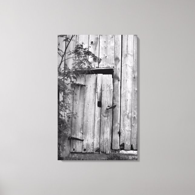Barn Door in Black and White Kanvastryck (Framsida)