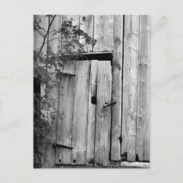 Barn Door in Black and White Vykort