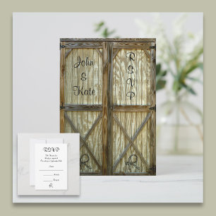 Barn Door Landsbyggsbröllop OSA Kort