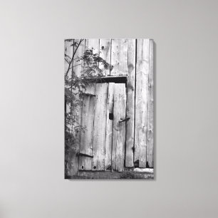 Barn Door med Träd Kanvastryck
