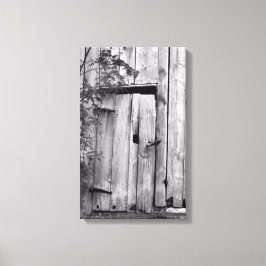 Barn Door med Träd Kanvastryck