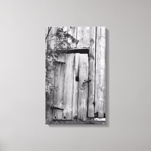 Barn Door med Träd Kanvastryck