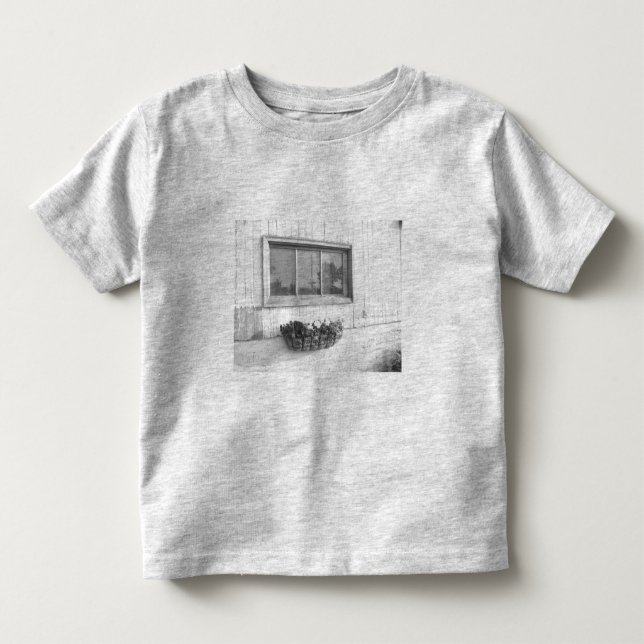 Barn-dörrfönster/svartvitt fotografi tee shirt (Framsida)
