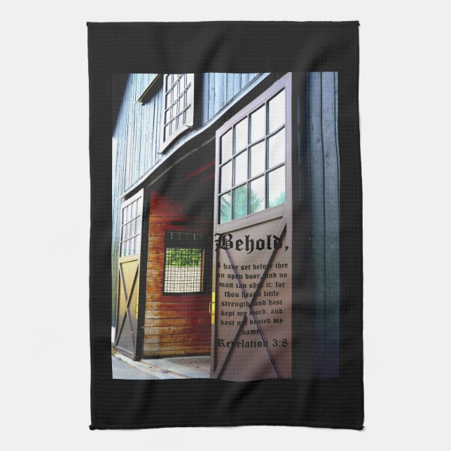 Barn-dörrperspektiv, avslöjande 3:8 kökshandduk (Vertikal)