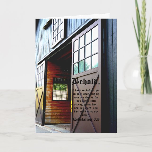 Barn-dörrperspektiv, avslöjande 3:8 tack kort (Framsida)