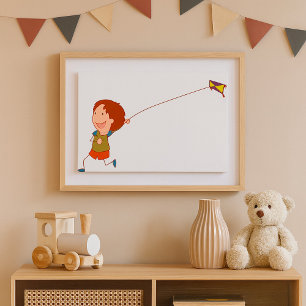 Barn Draken Flyger Glad Barndom Poster