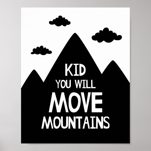 Barn Du Kommer Flytta Berg Barnrum Poster (Framsidan)