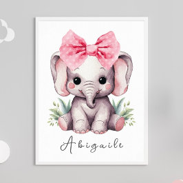Barn Elefant Plantskola Väggkonst - Namntryck