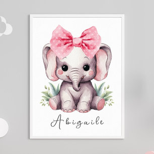 Barn Elefant Plantskola Väggkonst - Namntryck