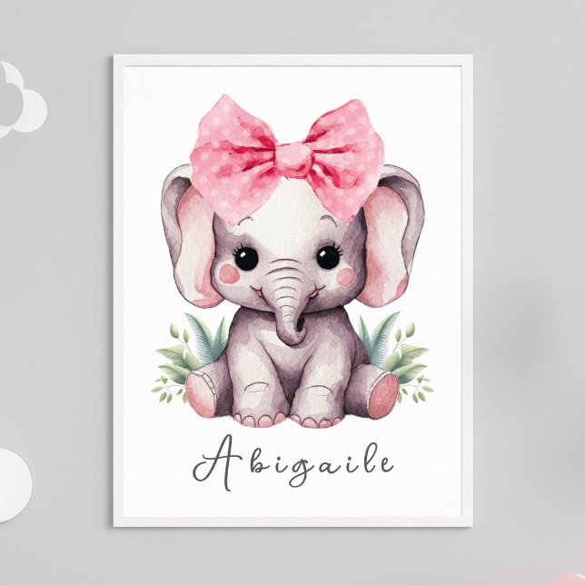 Barn Elefant Plantskola Väggkonst - Namntryck (Skapare uppladdad)