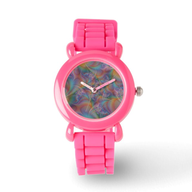 Barn Elegant Rosa Glitter Strap Watch Armbandsur (Framsida)