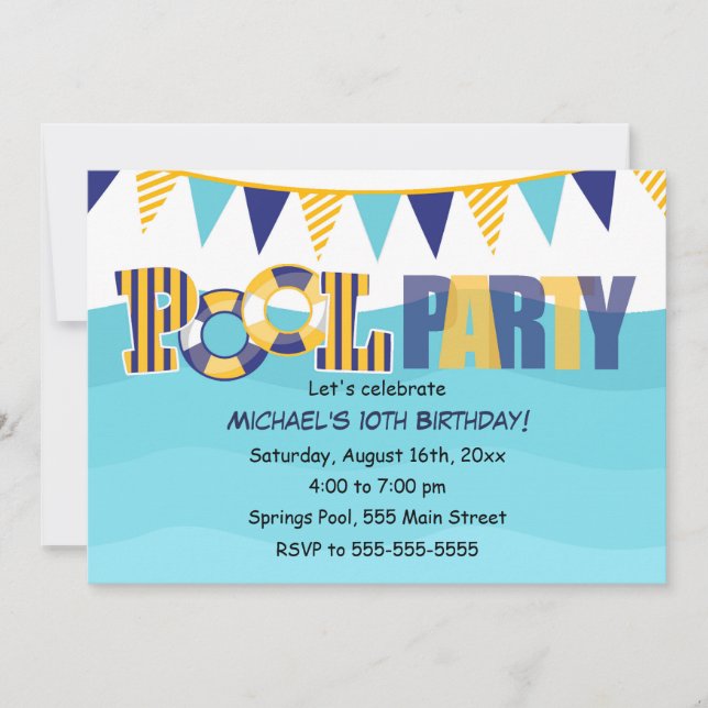Barn eller Vuxnor som bjudits in till Bassäng Inbjudningar (Framsida)