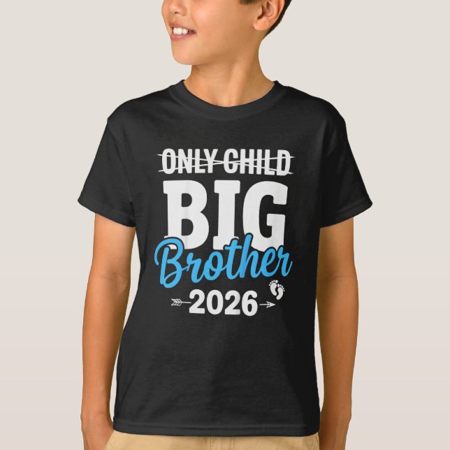 Barn Endast barn överstruket Storebror 2026 T Shirt (Framsida)