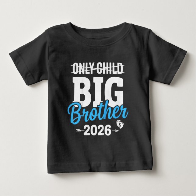 Barn Endast barn överstruket storebror 2026 T Shirt (Framsida)