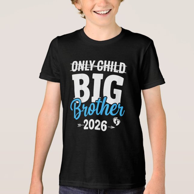 Barn Endast Barn Överstruket Storebror 2026 T Shirt (Framsida)
