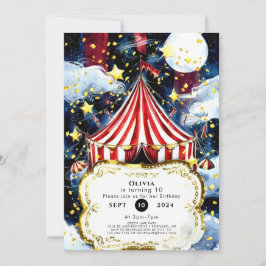 Barn Enkel Circus Birthday Inbjudningar