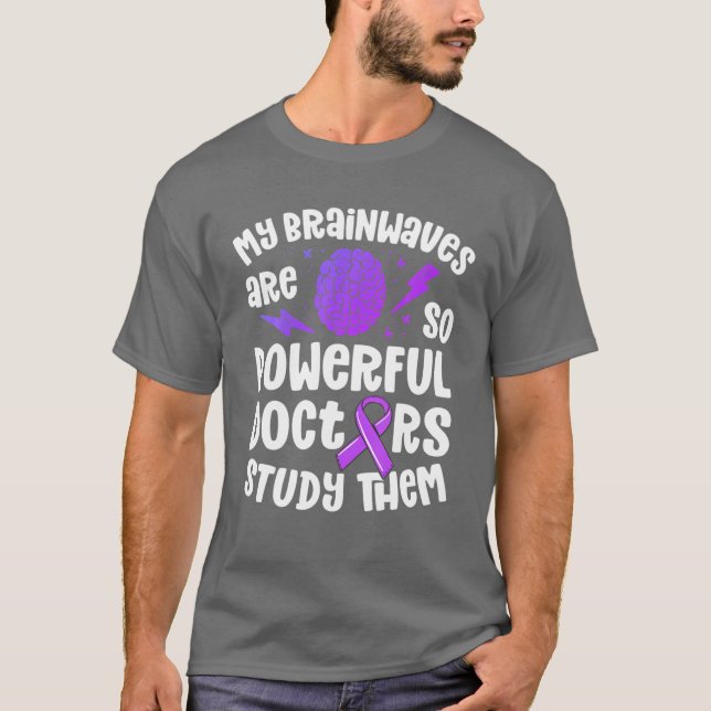 Barn Epilepsy Awareness Shirt Powerful Brainwaves T (Framsida)