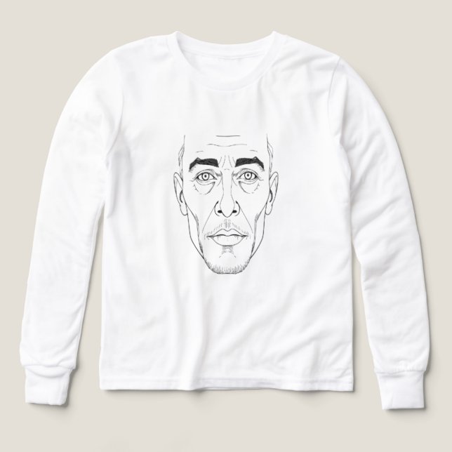 Barn Estetisk Linjekonst Ansikte Minimalistisk Gra T Shirt (Design framsida)