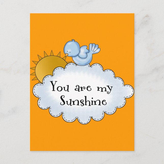 Barn fågel sol Du är min solsken Vykort (Framsida)
