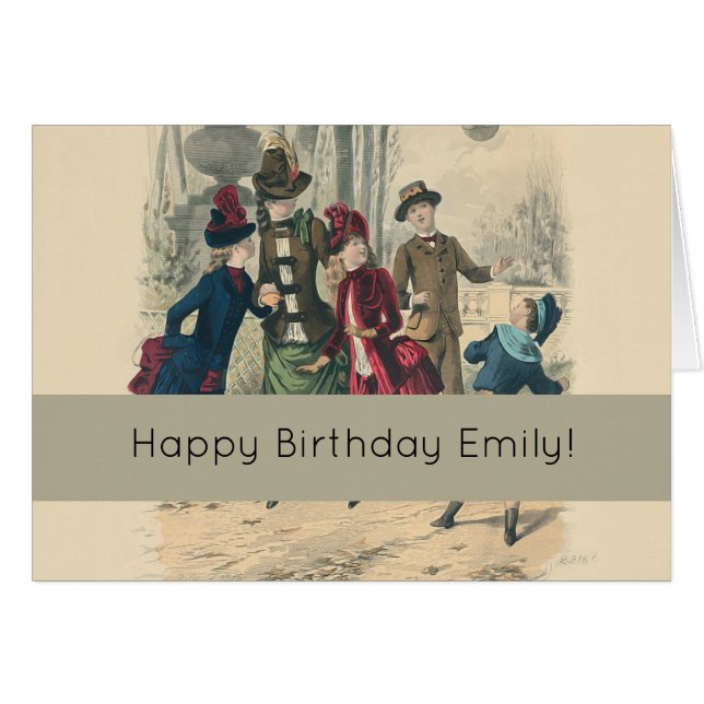 Barn Family Antique Victorian Chilld Hälsningskort (Framsidan Horizontal)